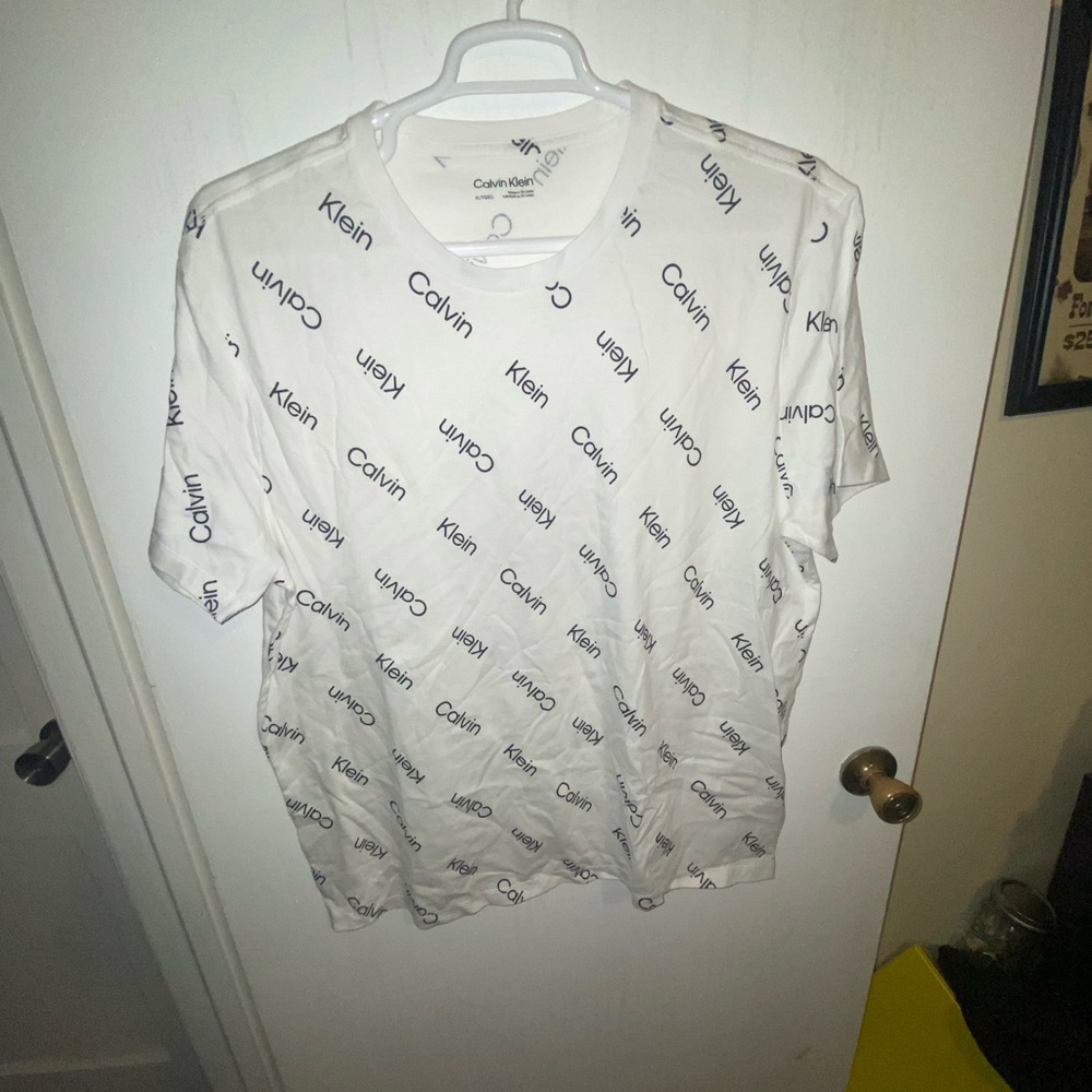 Calvin Klein White Logo Print Tee